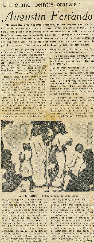 AUGUSTIN FERRANDO 1880-1957 (10) Le Figaro 26 novembre 1949.jpg